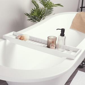 Wooden Natural Bamboo Bath Rack - White by OHS
