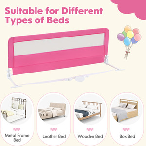 Children Safety Bedrail - Pink by Costway