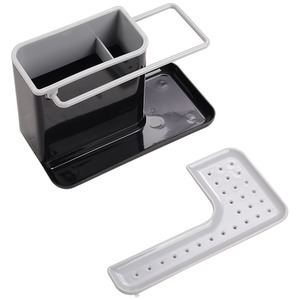 Kitchen Sponge Cloth Holder Sink Caddy Organizer - Black by Livingandhome