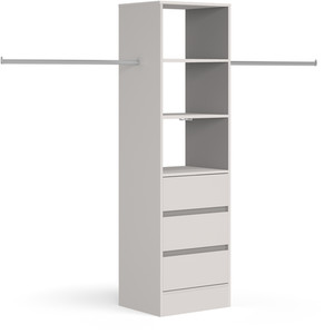 Spacepro 600mm Tower Unit with 3 Drawers - Stone Grey by Spacepro