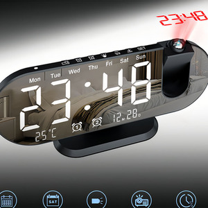 LED Alarm Clock with Temperature Humidity and Projection Display