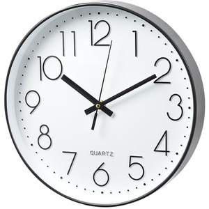 12-Inch Modern Wall Clock with Arabic Numerals - White by Livingandhome