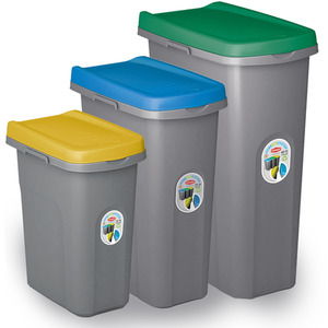 Slim Lift Top Kitchen Recycling Waste Bin - Blue / 40l by Home Centre