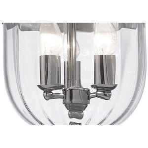 Aubrey Ceiling Pendant Lantern 3 Light Polished Chrome, Glass - Polished Chrome