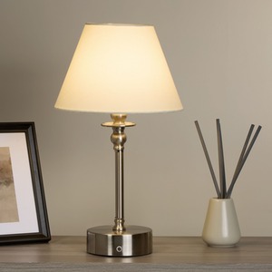 Rechargeable Satin Nickel Table Lamp - Silver by Lighting Collection
