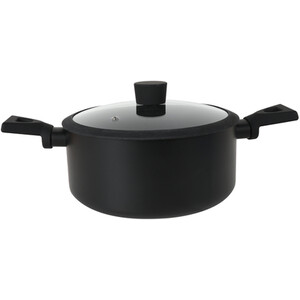Ayano Soft Touch Non Stick Saucepan with Lid - Black / 18cm by Kitchenmaster