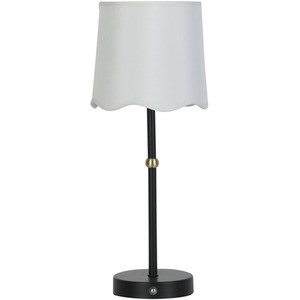 Rechargeable Black Lamp Scallop Shade - Black by Lighting Collection