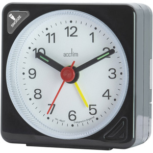 Ingot Analogue Alarm Clock Black - Black by Acctim