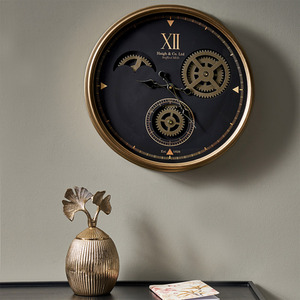 Retro Metal Working Cogs Wall Clock by Pacific Lifestyle