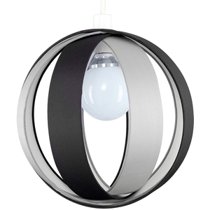 Black And Grey Modern Fabric Globe Ceiling Pendant Light Shade - Black by ValueLights