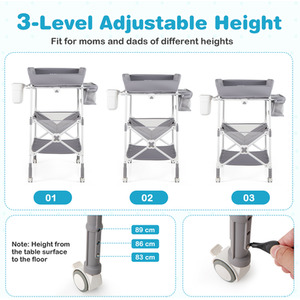 Baby Changing Table Diaper Changing Station - Grey by Costway