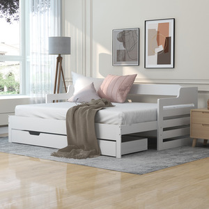 Single Guest Sofa Bed - White by Abrihome