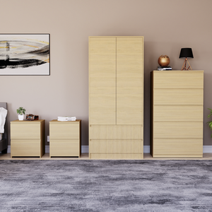 Denver Bedroom Set (2 Drawer Bedside (x2), 5 Drawer Chest, 2 Door Wardrobe) by Vida Designs