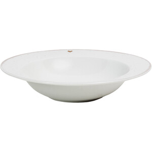 Gold Heart Pasta Bowl - White