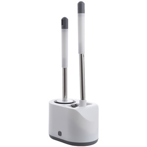 Toilet Bowl Brush Combo Set - Grey White by Livingandhome