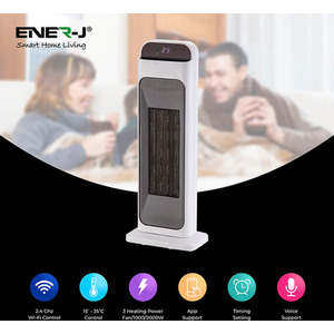 Smart Ceramic Tower Fan Heater - Black by EnerJ Smart
