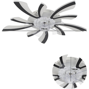 LED Ceiling Fan Light with Butterfly Wing Design - Black by Livingandhome