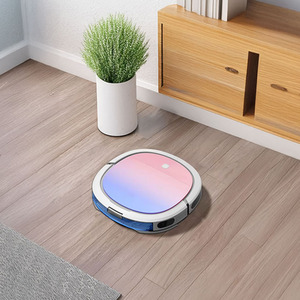 High-Suction Smart Robot Vacuum with Remote APP Voice Control - White+Pink by Livingandhome
