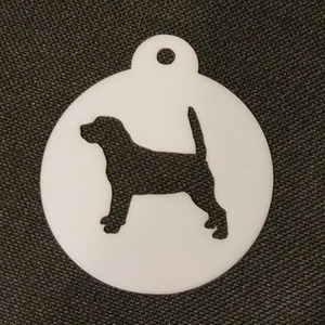 Dog Themed Coffee Stencil - White / Stood Beagle by Pet Mirrors