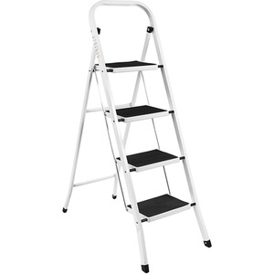Step Ladder With Anti-Slip Mat - White / 47cm / 127cm by Vida Designs