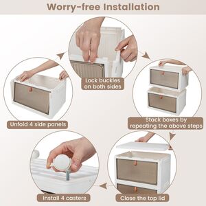 Foldable Shoe Storage Cabinet - White by Costway