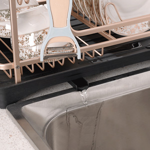 2 Tier Dish Drying Drainer Rack - Rose Gold by Livingandhome