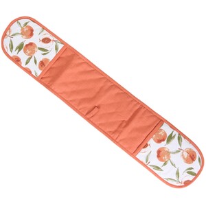 Sweet Peach Double Oven Glove - Peach and White
