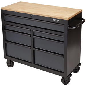 Draper Bunker Roller Workstation with Workbench - Grey / Workbench Roller Tool Cabinet, 7 Drawer by Draper