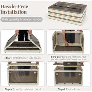 3-Tier Large Collapsible Storage Bins - White by Costway