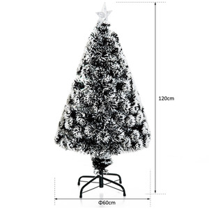 HOMCOM Artificial Christmas Xmas Tree with LED Snowflake - Green / 4ft by HOMCOM