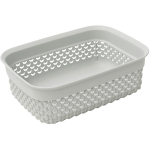 Droplette Design Set of 3 Rectangular Plastic Storage - Grey by JVL