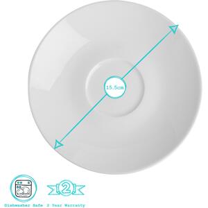 Classic White Stacking Teacup and Saucer Set - 200ml by Argon Tableware