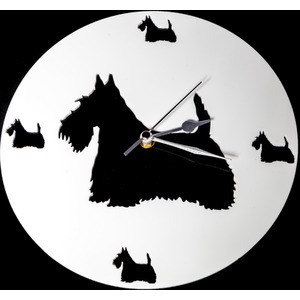 Scottish Terrier Acrylic Wall Clock - White Face by Pet Mirrors