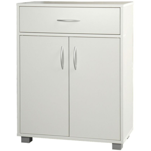 Small 2 Door 1 Drawer Hallway Living Room Sideboard Wooden Storage Cabinet Unit - White by URBNLIVING