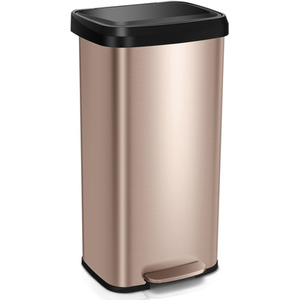 68L Step Trash Can Garbage Bin - Gold by Costway