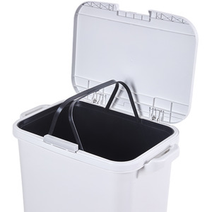 Lifeideas 3 Tier Kitchen Waste Separation Bin with Inner Bucket - White / Single Bin by lifeideas