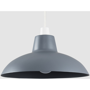 Civic Pair of Dark Grey Ceiling Pendant Shade - Grey by ValueLights