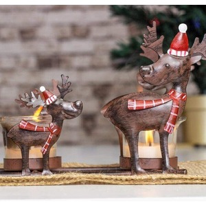Reindeer Candle Tealight Holder - Brown by Marco Paul