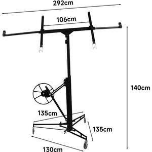 Movable 11FT Drywall Lifter Panel Hoist by Livingandhome