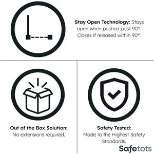 Extra Tall Curved Top Safety Gate - Matt White / 80cm - 89cm by Safetots