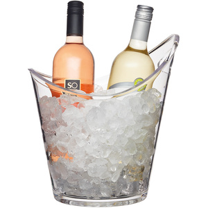 BarCraft Clear Acrylic Drinks Pail Wine Cooler, Labelled - Clear by BarCraft