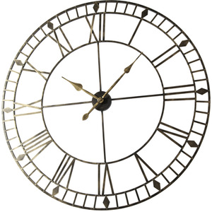 Skeleton Large Wall Clock - Black & Gold by Home Garden Direct
