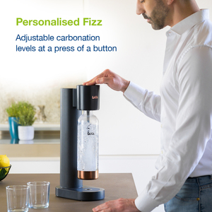 Variable Manual Fizz Sparkling Water Maker with 1 x CO2 Cylinder - Black by Laica