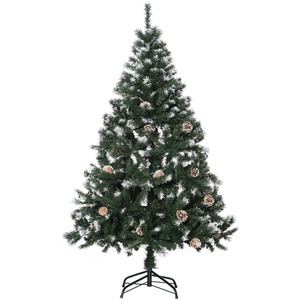HOMCOM Artificial Christmas Tree with Pine Cones - Green / 5ft by HOMCOM