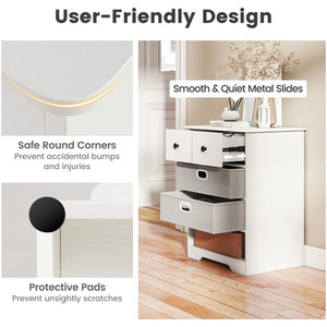 4-Drawer Dresser Modern Chest Storage Organizer - White by Costway