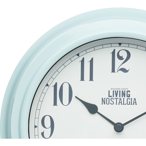 Wall Clock with Long-lasting Baterry-powered Mechanism -Blue - Blue by Living Nostalgia