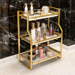 Kitchen Bathroom Storage Organiser Rack Gold - Gold / 45cm by Livingandhome
