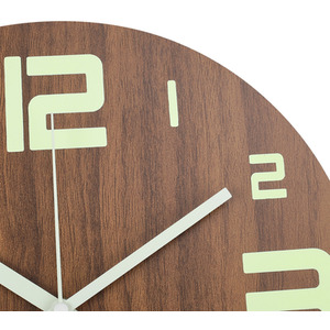 Luminous Silent Thin-Profile Wall Clock - Brown by Livingandhome