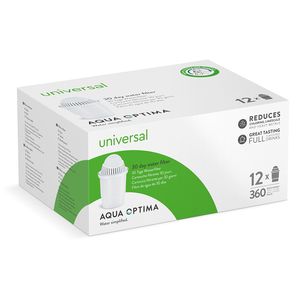 Universal Water Filter Cartridges Classic Style - White / 12 pack by Aqua Optima