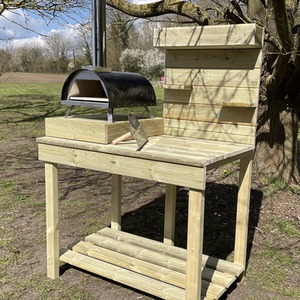 Outdoor Pizza Table - Natural wood by The Outdoor Kitchen Makers
